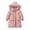 Pink, variant on Girls Long Hooded Puffer Coat Faux Fur Collar Zip Up Quilted Jackets Lightweight Winter Warm Mid Length Coat for Kids 7-15 Years