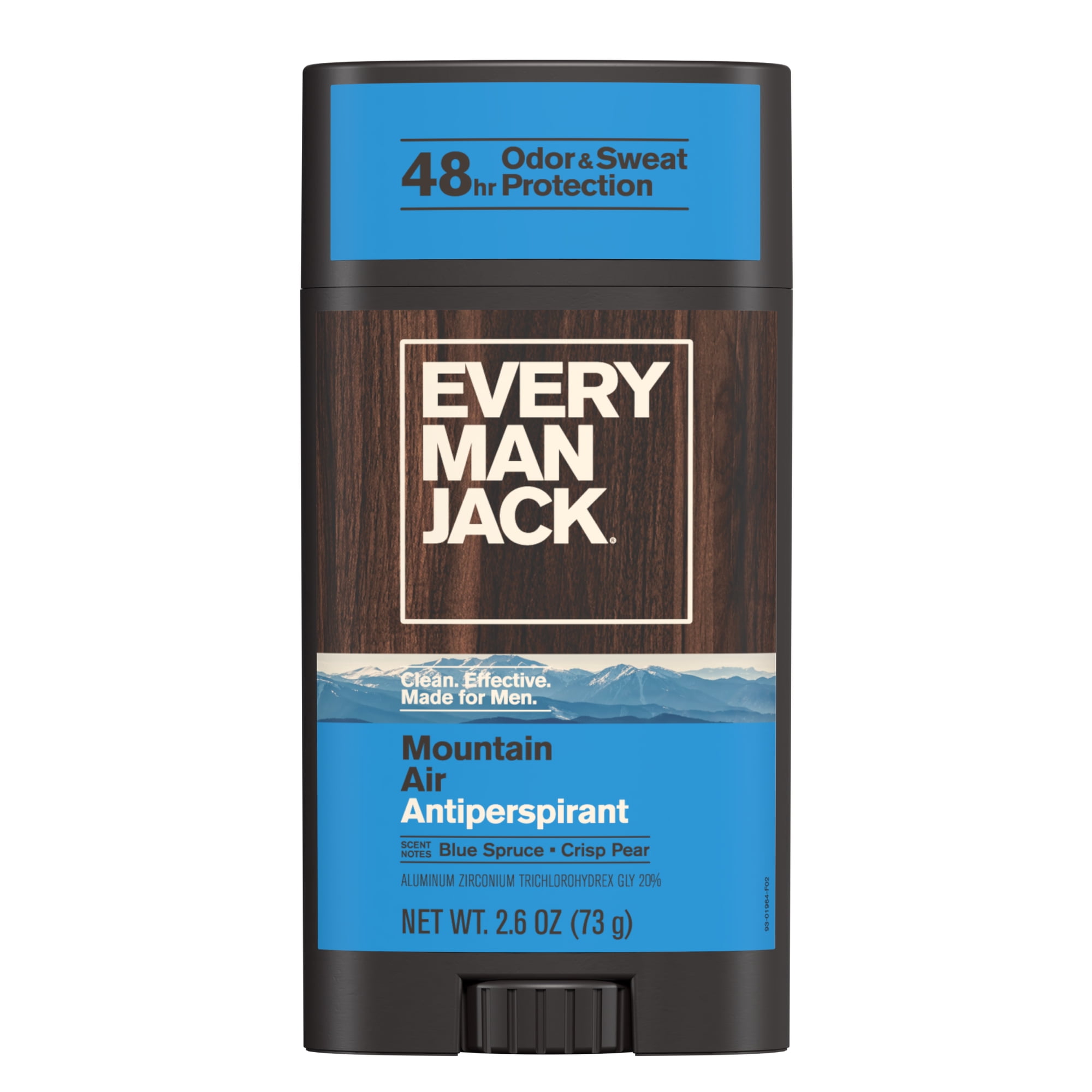 Every Man Jack Mountain Air Antiperspirant Deodorant – Smooth Glide  48-Hour Odor & Sweat Defense  2.6 oz