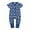 Navy, variant on Odeerbi Infant Romper Baby Boys Girls Clothes Newborn Toddler Summer Bodysuit Short Sleeve Printed Romper Zipper One-piece Jumpsuit Brown