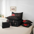 thumbnail image 4 of YST Ensemble de Couette Sport, 7 Pcs, Rouge Néon Lumineux, Noir Réversible, Simple, 4 of 4