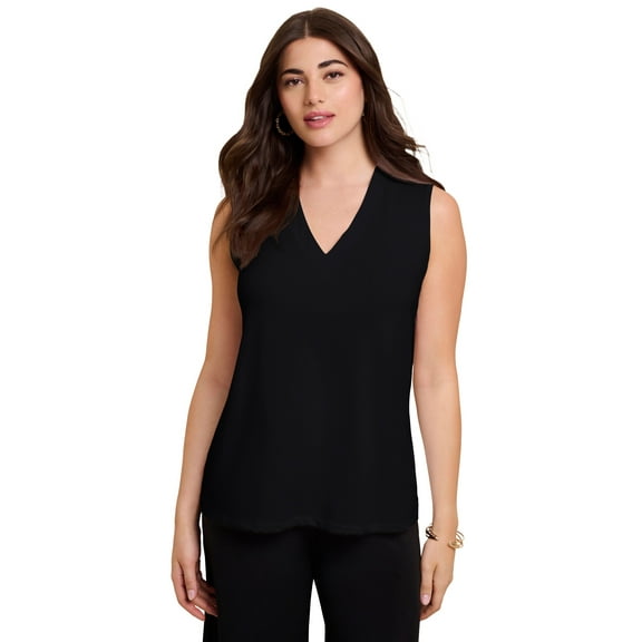 Roaman's Women's Plus Size Ultrasmooth Fabric V Neck Tank