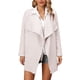 thumbnail image 1 of Blusa de punto larga Color puro Hombro caído Cuello vuelto Ajuste informal Blusa de punto para mujer Albaricoque L, 1 of 6