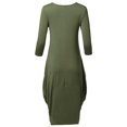 thumbnail image 2 of Women's Casual 3/4 Sleeve Bubble Midi Dress with Pocket Made in USA, 2 of 4