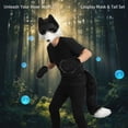 thumbnail image 4 of Jiibva Furry Fox Wolf Set with Mask Tail Paw Gloves for Anime Fancy Dress Accessories Halloween Christmas, 4 of 7