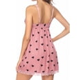 thumbnail image 3 of Avidlove Women Sexy Sleepwear Lace Chemise Lingerie V Neck Nightgown Full Slip Nighties Spaghetti Strap Nightwear,Heart Printed for Valentine, 3 of 5