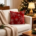 thumbnail image 3 of WWG Velvet Christmas Pillow Cover 18x18, Decorative Throw Pillow Case with Rhinestone Beaded Pattern, Hidden Zipper, Washable, for Sofa Couch Bed Living Room Couch, 3 of 6