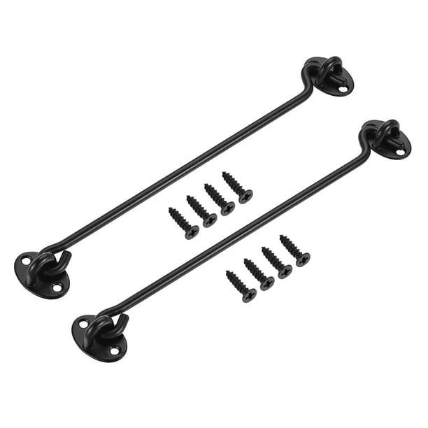 Gancho de Cabina de 10" en Acero Inoxidable 201 con Tornillos Negro 2 Paquete