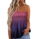 thumbnail image 1 of Gibobby Camiseta sin mangas Bandeau sin tirantes a rayas para mujer, camiseta informal sin mangas para vacaciones de verano, camiseta holgada de tubo para vacaciones(Rosa,XG), 1 of 5