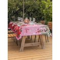thumbnail image 2 of Outdoor Tablecloth with Umbrella Hole and Zipper, Red Gnomes Rectangle Table Cloth 60x120 Inch Waterproof Tablecloth, Valentine's Day Love Roses Leaves Ombre Pink Picnic Table Cover for Patio Camping, 2 of 7