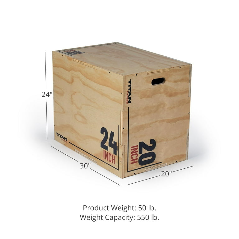 Titan Fitness Wooden Plyometric Box 20in 24in 30in Pro Duty Plyo