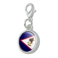 thumbnail image 2 of American Samoa US Territory Flag Antiqued Bracelet Pendant Zipper Pull Charm with Lobster Clasp, 2 of 4
