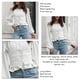 thumbnail image 5 of Blusa con cordones,Mujeres fuera del hombro Tops largos con hombros descubiertos Camisa de color puro Tecnología innovadora, 5 of 6