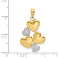 thumbnail image 4 of FB Jewels 14K Yellow Gold & Rhodium Polished Heart Cluster Pendant, 4 of 4