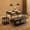 black, variant on 4-Person Dining Set,Kitchen Table with 2 Upholstered Benches & Storage - Metal and Wood for Small Spaces, Black
