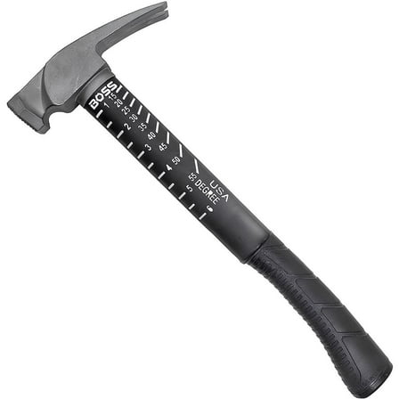 BOSS Hammer 14 Oz. Milled-Face Framing Hammer with Fiberglass Handle BH14TIPFM