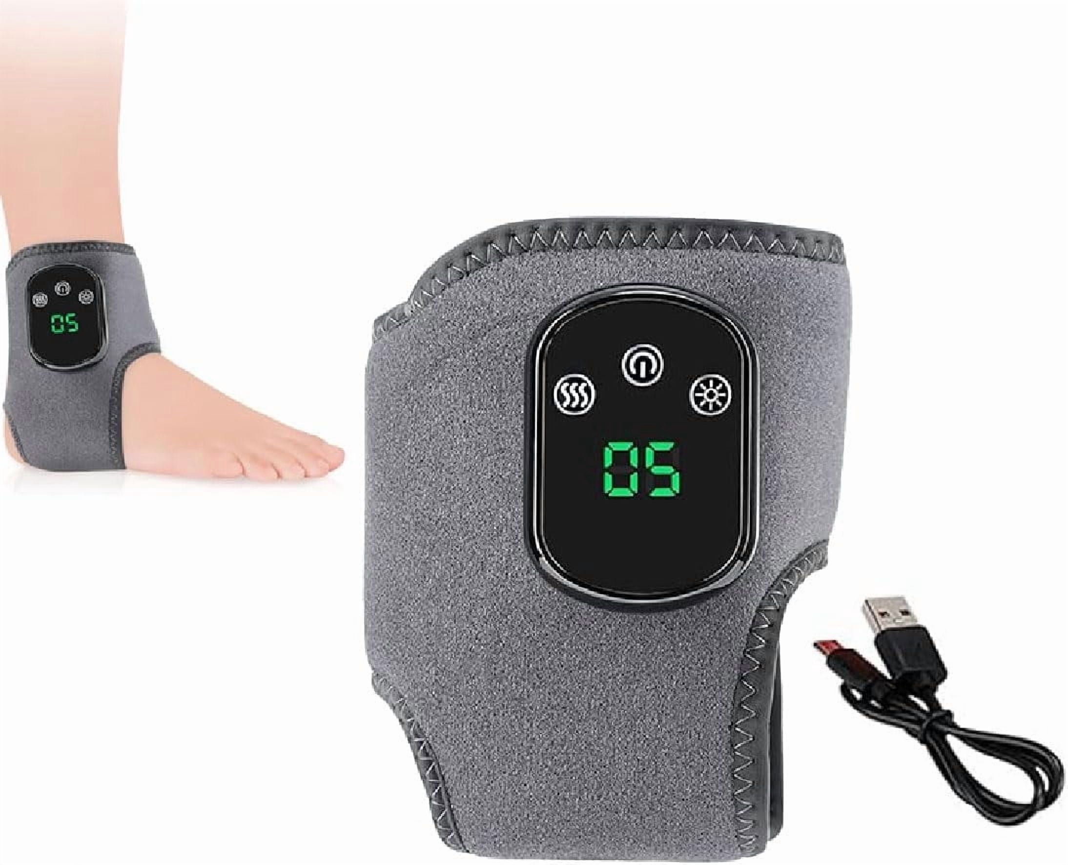 Cordless Ankle Massager,Triple Method Massager,Foot Massager,Foot Renew Triple Method Massager for Neuropathy, Cordless Electric Foot and Ankle Massager with 3 Vibration Modes(Gray 1PC)