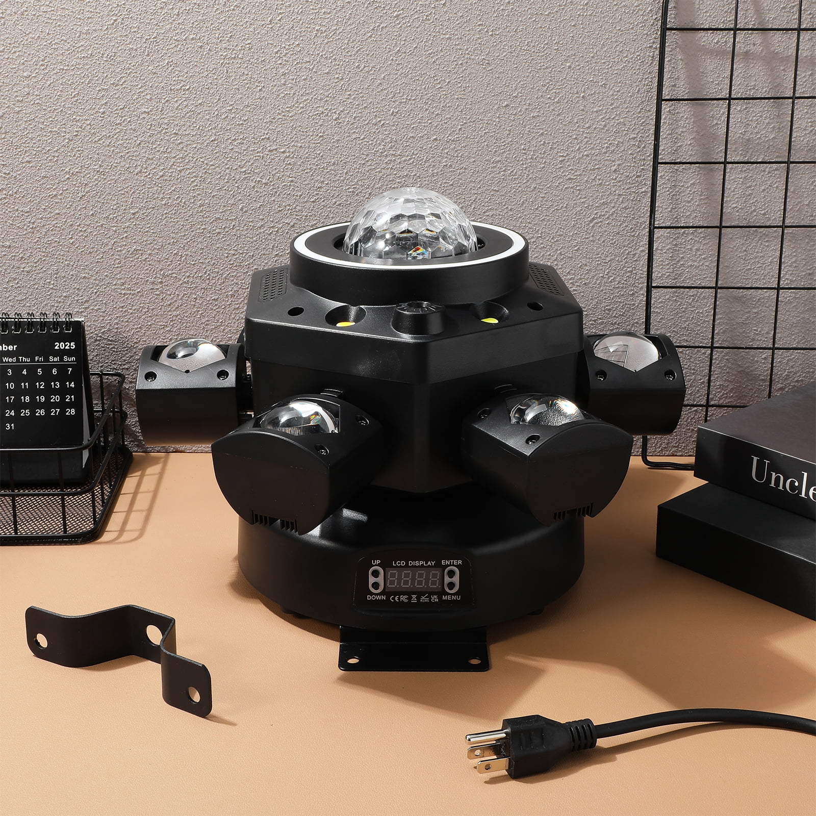 Versatile Moving Head Stage Light, Black ABS, Multiple Control Modes for Events