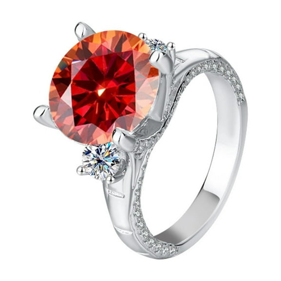 5 Carat Moissanite Rings for Women D Color VVS1 Clarity Round Cut Women's Engagement Rings 925 Sterling Silver Diamond Rings Size 5-9