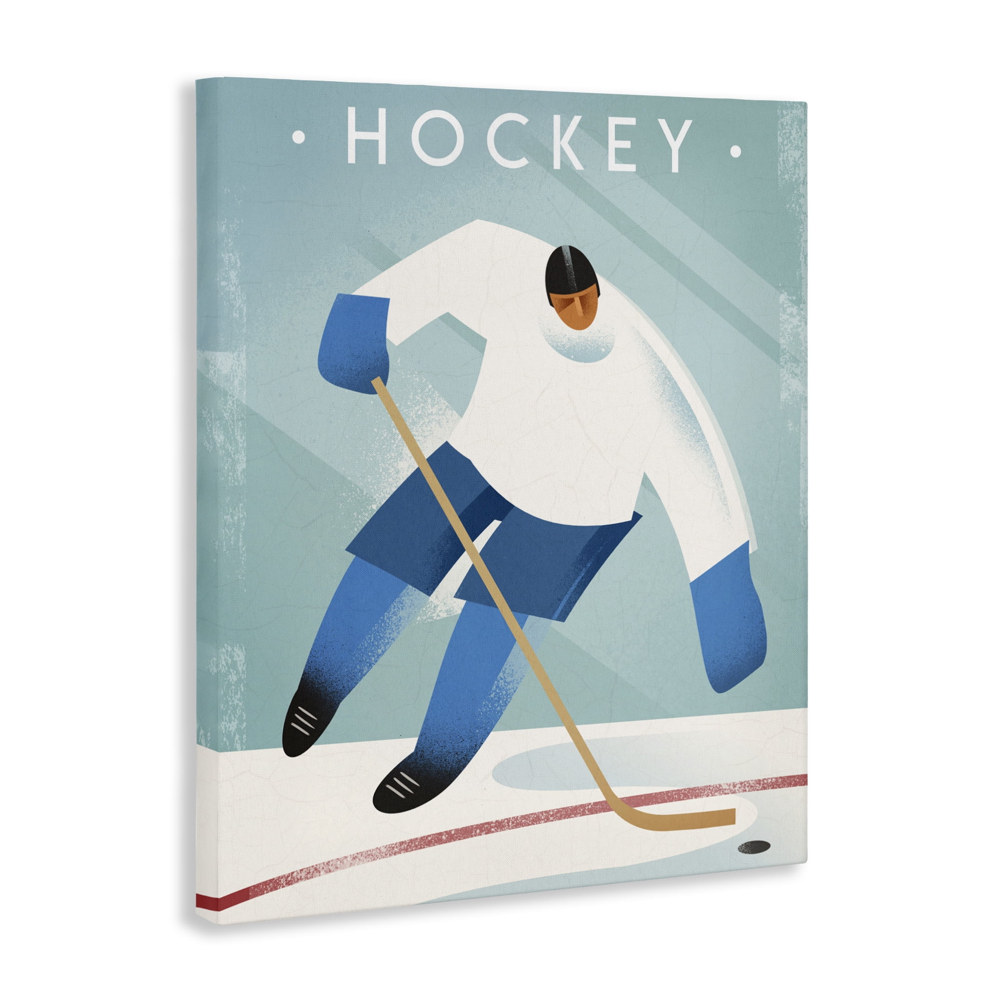 Stupell Industries Vintage Hockey Player Canvas Wall Art, design by Martin Wickstrom