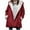ZQR5-Red, variant on Meichang Winter Coats for Women Plus Size Warm Sherpa Fleece Lined Jackets Hooded Faux Suede Coat Outerwear Long Sleeve Horn Button Warm Jacket with Pockets