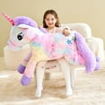 thumbnail image 3 of IKASA Giant Unicorn Stuffed Animal Plush Toy,Large Jumbo 43" Multicolored Huge Cute Soft Toys,Big Size Fluffy Plushy Fat Oversized Plushie,Gifts for Kids Girls Boys Girlfriend Children, 3 of 6