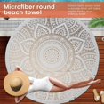 thumbnail image 5 of Round Microfiber Mandala Beach Towel Indian Hippie Boho Beach Towel with Tassels Oversized Wrap Blan, 5 of 5