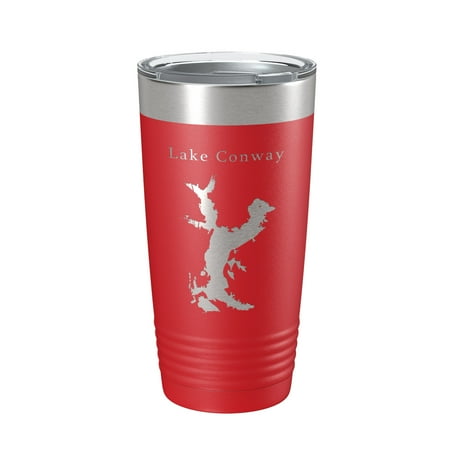 

Lake Conway Map Tumbler Travel Mug Insulated Laser Engraved Coffee Cup Arkansas 20 oz Red