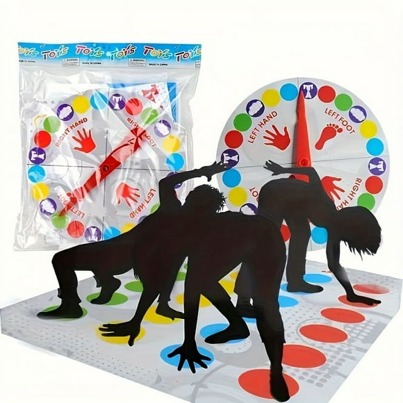 QJUHUNG Twister Game for Couples - Interactive Indoor Party Entertainment with Colorful Spinner Board Hand & Foot Markers - Fun Team Game for Family Gatherings - Ideal Christmas and Hall