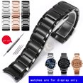 thumbnail image 2 of Correa de reloj de acero inoxidable macizo de repuesto de metal para Ar-mani AR2447 2434 2432 2448 Cadena de reloj para hombre de 22 mm, color negro y plateado, 2 of 4