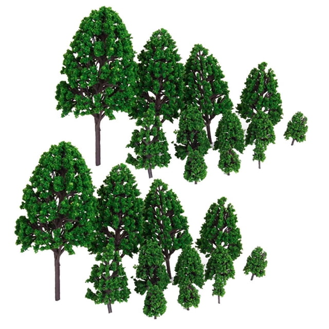 2 × 12pcs 1:50 1.2 Pulgadas - 6.3 Pulgadas Conjunto de Tren Paisaje Modelo Árbol Decoración Árboles de Tren en Miniatura
