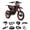 Black+Red—with 14"/12" wheel, variant on X1 Spark Electric Dirt Bike for Adults with Accessory Pack, 4500W Peak Mid-Drive Motor E-Dirt Bike 50 mph 60V 28.8AH Battery 60Miles Range, with 17"/14" Wheel, Dual Hydraulic Brakes, UL2849 by SGS