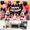 thumbnail image 3 of Mickey and Minnie cartoon theme birthday flag Background flag Children's party decoration items Photography photo props 240*180CM, 3 of 5