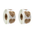 thumbnail image 1 of 1000pcs/Roll Kraft Paper Thank You Labels Heart Shape Sealing Stickers Decals Gift Decor, 1 of 7