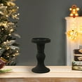 thumbnail image 5 of Glass Candle Holder - Black Pillar Candle Holder Set for Candlesticks Taper Tealight - Matte Black, 5 of 6