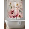 thumbnail image 6 of Pink White Spring Floral Semi Sheer Curtains 63 Inch Length 2 Panels Set, Vintage Flowers Watercolor Sheer Kitchen Curtain Privacy Voile Window Curtain for Living Room Bedroom Rod Pocket Drapes, 6 of 7