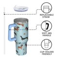 thumbnail image 4 of OBREWU Dachshund Footprint Bone-1 Tumbler with Handle and Lid,Dachshund Footprint Bone-1 40oz Double Wall Vacuum Insulated Tumbler,Cups Gift for Women and Men, 4 of 7