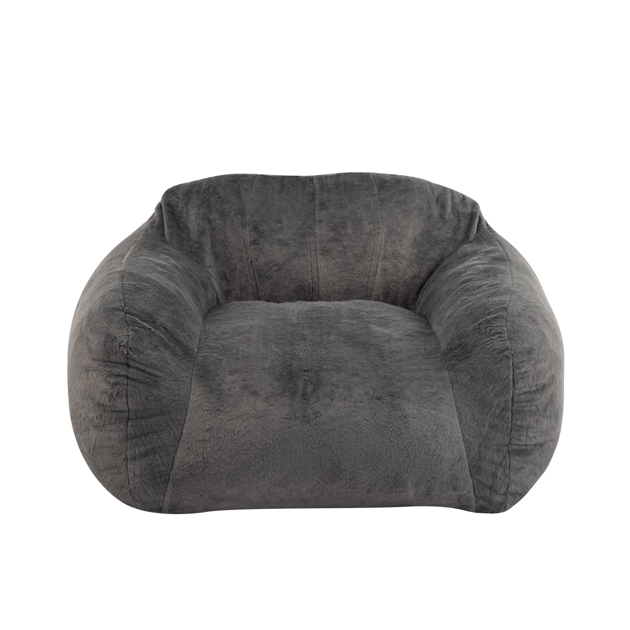 Christopher Knight Home Bean Bag Chair Velvety Faux-Fur Upholstery, Gray