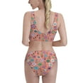 thumbnail image 5 of High Waisted Bikini Sets For Women, Color Flowers A Swimsuits Tummy Control, Two Pieces Bathing Suit, 5 of 8
