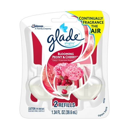 Glade Plug In Refill, Blooming Peony & Cherry, 1.34 Fl. Oz. (Pack of 2)