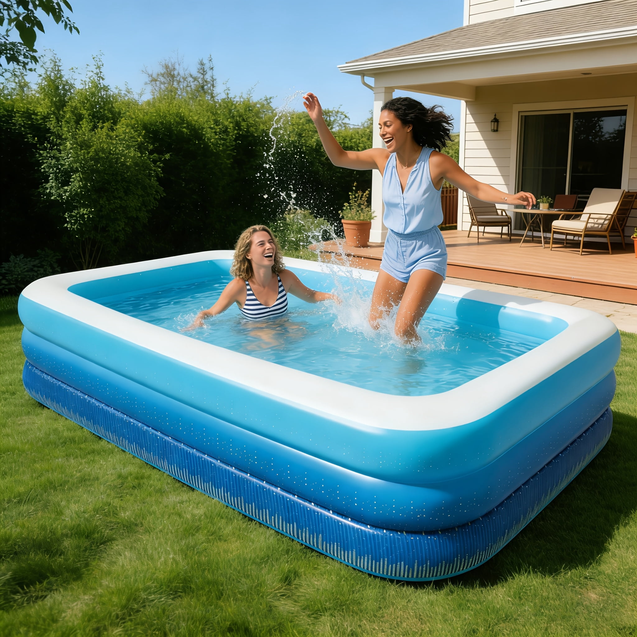 Adult Thickened Inflatable Swimming Pool, foldable and portable design for easy storage and carrying