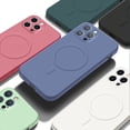 thumbnail image 3 of Liquid Silicone Case For iPhone 15 14 13 12 11 Pro Max Mini Plus X Xs XR Max Phone Magnetic Wireless Charging For Magsafe Cover, 3 of 4