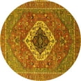 thumbnail image 1 of Ahgly Company Machine Washable Indoor Round Persian Yellow Traditional Area Rugs, 8' Round, 1 of 4