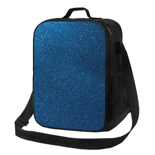 Disketp Deep Blue Glitter Bolsa Térmica Estampada para Almuerzo, Lonchera para Hombres y Mujeres Adultos