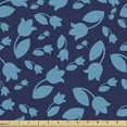 thumbnail image 1 of Tulip Fabric by the Yard Upholstery, Silhouette Style Pattern with Flowers Classic Botany Repetition, Decorative Fabric for DIY and Home Accents, 10 Yards, Deep Sky Blue Indigo by Ambesonne, 1 of 4