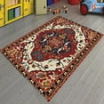 thumbnail image 4 of LaModaHome Non-Slip Rug Vintage Style Soft Red Rug Washable Mat Child Stain Resistant Living Room Kitchen Carpet - Size: 5,9X5,3ft(180X160cm), 4 of 5
