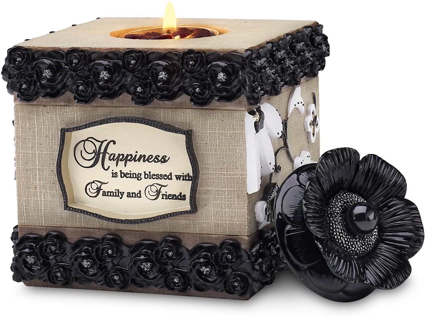 Sedona Spirit Circle of Friends Traditional 3 x 4.5 Inch Handcrafted Clay Tealight Candle Holder