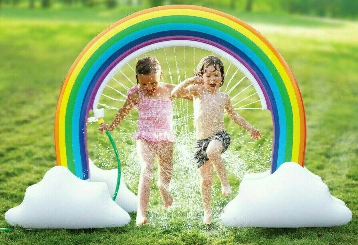 children´s paddling pool with water sprayer for children from 2-6 years Ø 59 x 12 Jilong Rainbow Spray Pool 