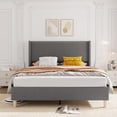 thumbnail image 4 of Queen Size Bed Frame with Headboard and Footboard, Corduroy Upholstered, Sturdy Structure, Easy Assembly,No Box Spring Needed, 4 of 9