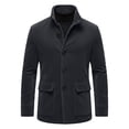 thumbnail image 3 of XUNKUSGA Men's Vintage Corduroy Coat Vintage Stand Collar Single Breasted Mid Length Jackets for Men Classic Solid Color Slim Fit Trench Coat with Pockets for Autumn Winter,3XL, 3 of 6