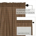 thumbnail image 4 of VHC Brands Prescott Rustic 63"x36" Panel Pair Brown Rod Pocket Cotton Plaid Tie Back(s) Window Curtains, 4 of 5